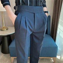 Load image into Gallery viewer, Slim-fit Paris Buckle High-waist Casual Trousers
