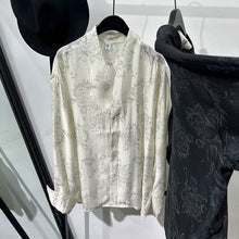 Load image into Gallery viewer, Retro Transparent V-Neck Printed Long-Sleeve Shirt
