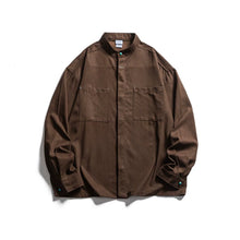 Load image into Gallery viewer, Stand Collar Solid Color Loose Casual Shirt
