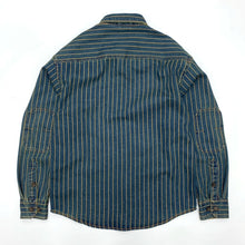 Load image into Gallery viewer, Vintage Distressed Washed Denim Striped Shirt
