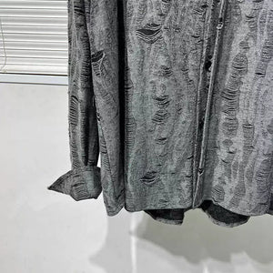 Ripped Loose Vintage Raw-edge Shirt