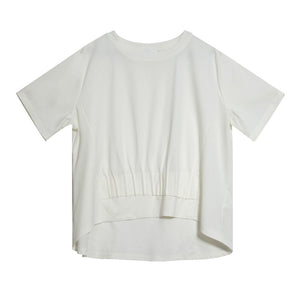 Loose Irregular Pleated Thin T-shirt
