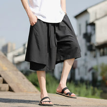 Load image into Gallery viewer, Ice Silk Loose Fake Two-piece Wide-leg Shorts
