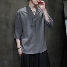 Load image into Gallery viewer, V-neck Pleated Three-quarter Sleeve Shirt
