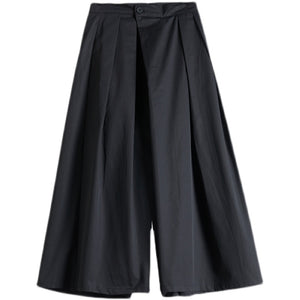 Pleated Black Wide Leg Pants