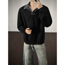 Load image into Gallery viewer, Retro Patchwork Faux Two-piece Sweatshirt
