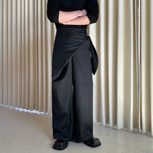 Load image into Gallery viewer, Waist tie Fake Two-piece Casual Straight Trousers
