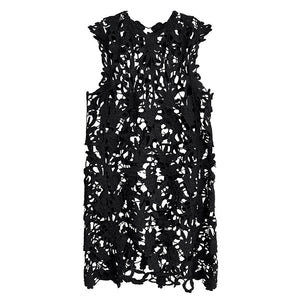 French Retro Hollow Lace Cover-up Dress