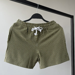 Cotton Striped 3-quarter Casual Shorts