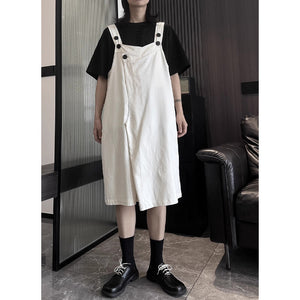 Solid Color Loose Casual Wide-leg Overalls