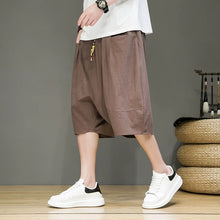Load image into Gallery viewer, Linen Loose-fitting Low-rise Baggy Casual Shorts
