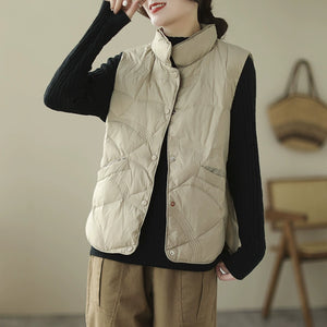 Loose Stand Collar Thickened Short Vest