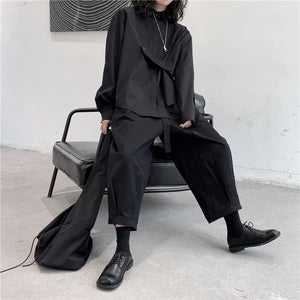 Loose Asymmetrical Button Shirt