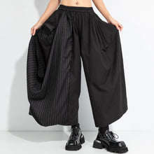 Load image into Gallery viewer, Irregular Striped Patchwork Elastic Waist Culottes
