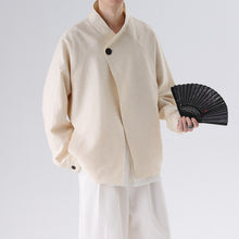 Load image into Gallery viewer, Cotton and Linen Loose Casual Stand Collar Jacket
