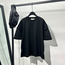 Load image into Gallery viewer, Fake Two-piece Loose Round Neck T-shirt
