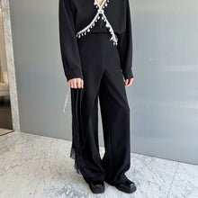 Load image into Gallery viewer, Tassel Belt Straight Irregular Patchwork Trousers
