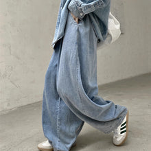 Load image into Gallery viewer, Denim Loose-fitting Wide-leg Trousers
