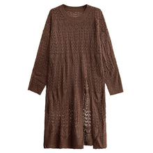 Load image into Gallery viewer, V-neck High Slit Hollow Knit Sweater
