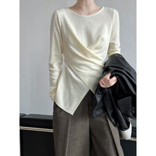 Load image into Gallery viewer, Irregular Hem Cross-over Knit Sweater
