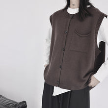 Load image into Gallery viewer, Crew Neck Knitted Loose Sleeveless Vest
