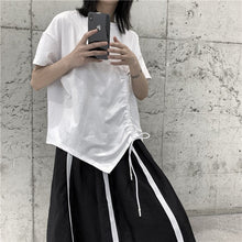 Load image into Gallery viewer, Drawstring Irregular T-shirt
