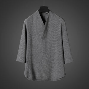 Vintage Ice Silk Loose Zen Clothes Half Sleeve T-shirt