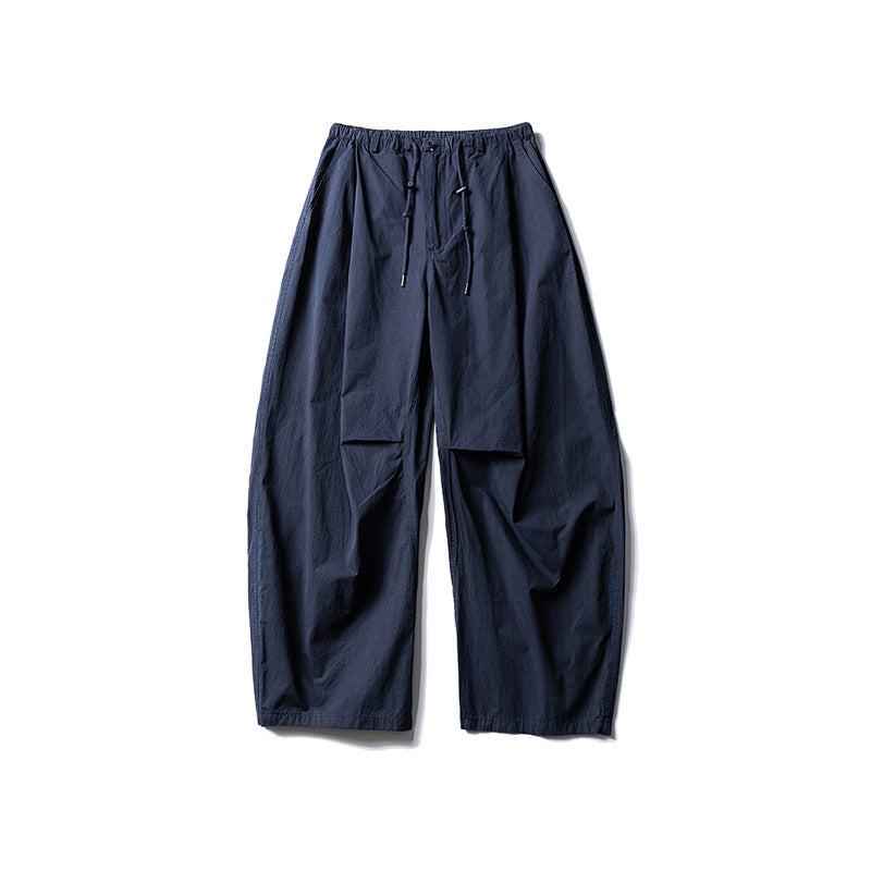 Solid Color Loose Lace-up Casual Pants