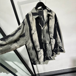 Vintage Striped Print Loose Shirt