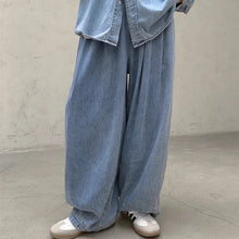 Load image into Gallery viewer, Denim Loose-fitting Wide-leg Trousers
