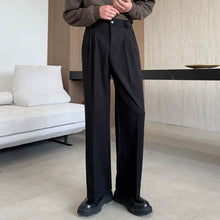 Load image into Gallery viewer, Pleated Straight-leg Woolen Loose Trousers
