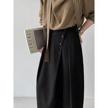 Load image into Gallery viewer, Women's Asymmetrical Slanted Button Curved Wide-leg Trousers
