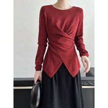 Load image into Gallery viewer, Irregular Hem Cross-over Knit Sweater

