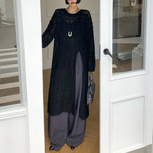 Load image into Gallery viewer, V-neck High Slit Hollow Knit Sweater

