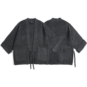Japanese Retro Kendo Kimono Robe Loose Knitted Cardigan