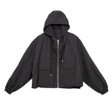 Load image into Gallery viewer, Loose-fitting Hooded Pocket Cargo Short Jacket
