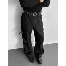 Load image into Gallery viewer, Metal Buckle Draped Casual Trousers
