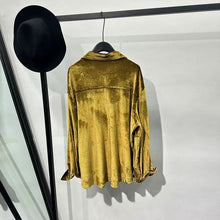 Load image into Gallery viewer, Loose-Fit Velvet Shirt with Fluid Drape
