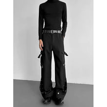 Load image into Gallery viewer, Metal Buckle Draped Casual Trousers
