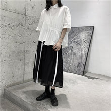 Load image into Gallery viewer, Japanese Style Irregular Pleated Loose T-shirt
