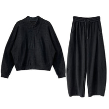 Load image into Gallery viewer, Relaxed Brushed Sweatshirt Casual Machete Pants Two-piece Suit
