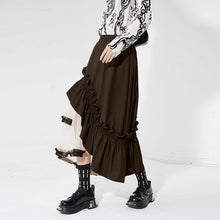 Load image into Gallery viewer, Contrast Color Panel Ruffled Mesh Skirt
