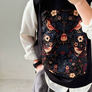 【Nightingale】Round Neck Pullover Patch Loose Vest