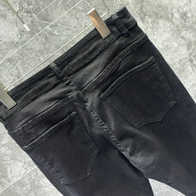 Load image into Gallery viewer, Rivet Zipper Black Denim Slim Fit Pencil Pants
