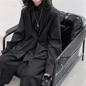 Loose Asymmetrical Button Shirt