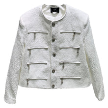 Load image into Gallery viewer, Heavy-duty Multi-zip Sequined Tweed Jacket
