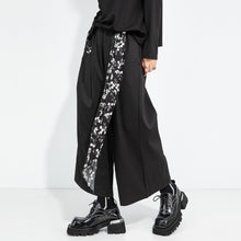 Load image into Gallery viewer, Women's Floral Scarf Detail Elastic-waist Wide-leg Pants
