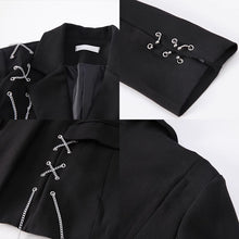 Load image into Gallery viewer, Black Loose Casual Chain Blazer
