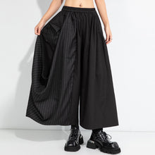Load image into Gallery viewer, Irregular Striped Patchwork Elastic Waist Culottes
