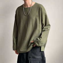 Load image into Gallery viewer, Crew Neck Linen Casual Loose T-shirt
